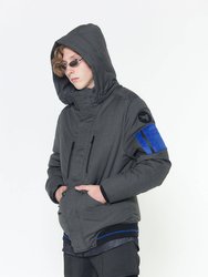 Men's Duck Down Parka With Detachable Hood In Charcoal