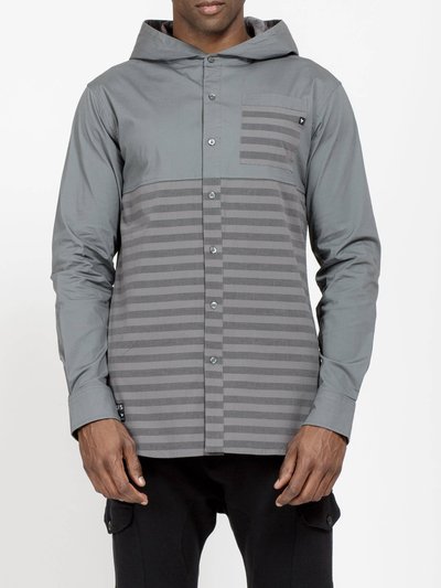 Konus Men's Elongated Hoodie Shirt In Charcoal product