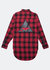 Men's Elongated Plaid Shirt With 33 Print