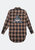 Men's Elongated Plaid Shirt With 33 Print