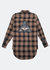 Men's Elongated Plaid Shirt With 33 Print