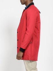 Men's Elongated Twill Jacket In Red
