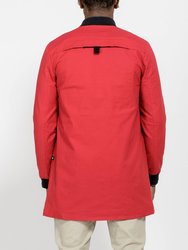 Men's Elongated Twill Jacket In Red