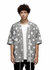 Men's Floral Kimono Shirt In Gray