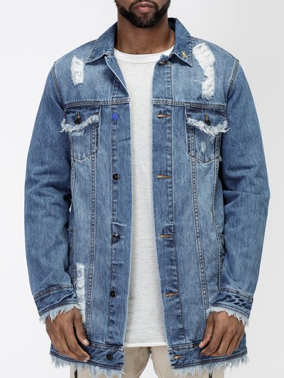 Konus Men's Frayed Long Denim Jacket product
