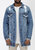 Men's Frayed Long Denim Jacket - Denim