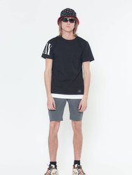 Men's Graphic Tee With Layering - Black