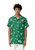 Men's Green Revere Collar Shirt - Bird Pattern