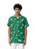 Men's Green Revere Collar Shirt - Bird Pattern