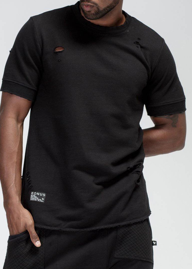 Men's Grinding French Terry Short Sleeve Tee - Black