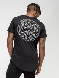 Men's GRSH Graphic Curved Hem Tee In Black