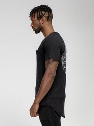 Men's GRSH Graphic Curved Hem Tee In Black