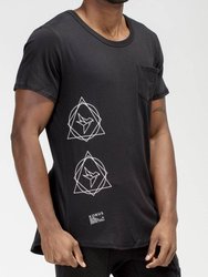 Men's GRSH Graphic Curved Hem Tee In Black