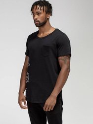 Men's GRSH Graphic Curved Hem Tee In Black