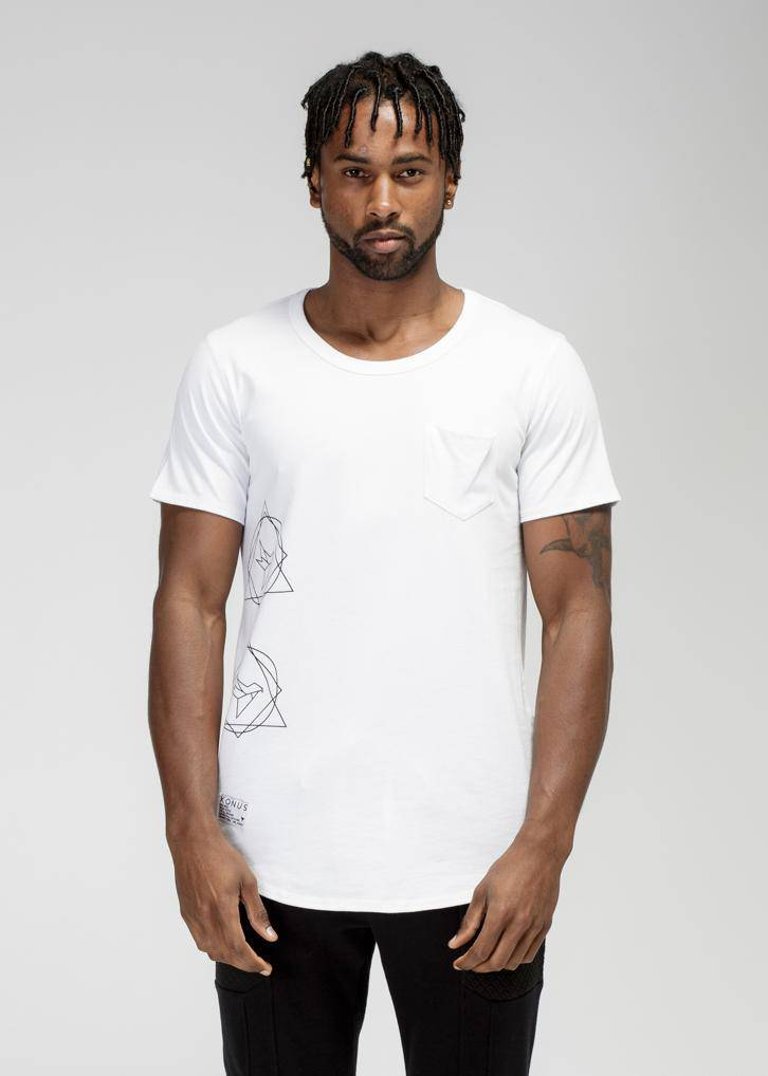 Men's Grsh Graphic Curved Hem Tee In White