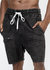 Men's Heavy Denim Knit Shorts In Black