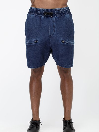 Konus Men's Heavy Denim Knit Shorts In Blue product