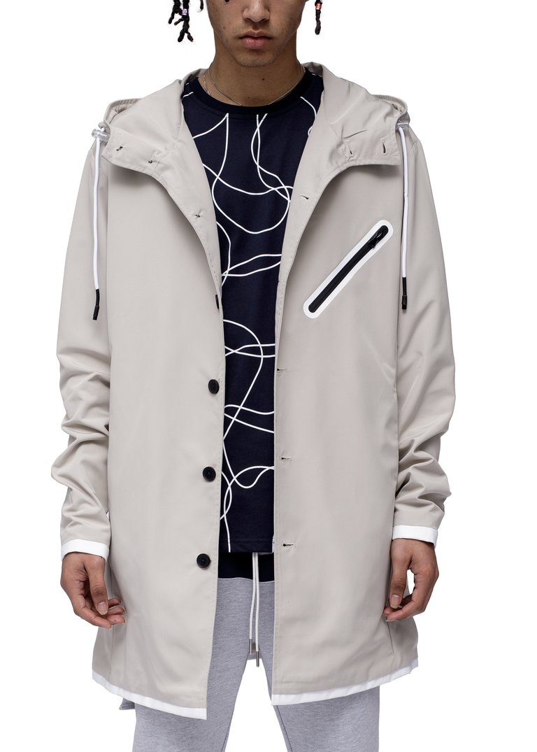 Men's Hooded Jacket In Water Repellent Fabric