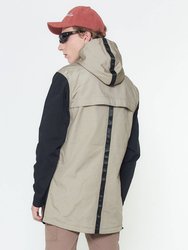 Men's Hooded Jacket With Color Block x Patch In Khaki