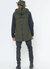 Men's Hooded Jacket With Color Block x Patch - Olive