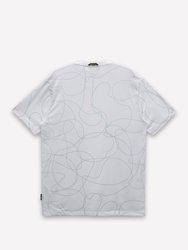 Men's Linework Print T-shirt In White