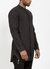 Men's Long Mandarin Collar Shirt With Welt Pockets In Black