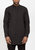 Men's Long Mandarin Collar Shirt With Welt Pockets In Black - Black