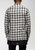 Men's Longline Button Up Shirt In Plaid in Charcoal
