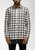 Men's Longline Button Up Shirt In Plaid in Charcoal - Charcoal