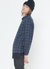 Men's Longline Button Up Shirt In Plaid in Navy