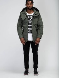 Men's M-65 Jacket With Oversized Hood In Olive