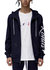 Men's Mock Neck Zip Up Hoodie With Zipper Pockets In Navy