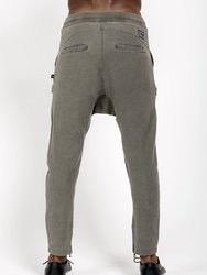 Men's Over-Dyed Drop Crotch Sweatpants In Charcoal