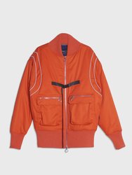 Men's Oversize Bomber Jacket In Orange - Orange