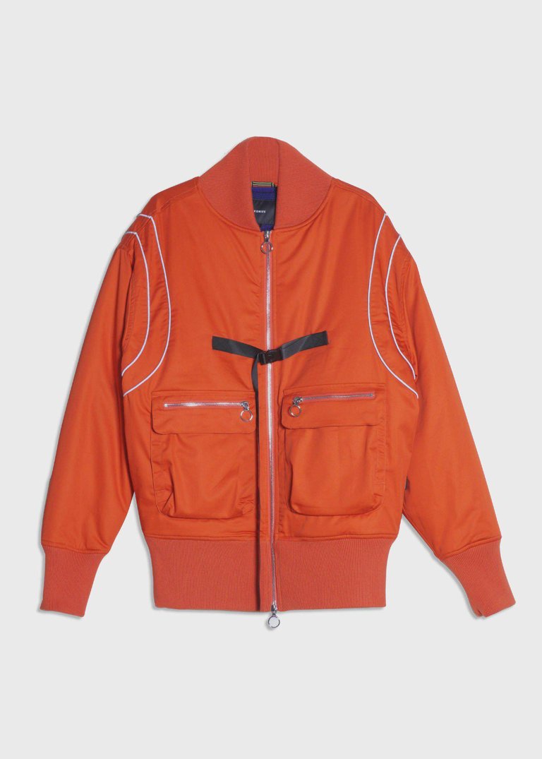 Men's Oversize Bomber Jacket In Orange - Orange