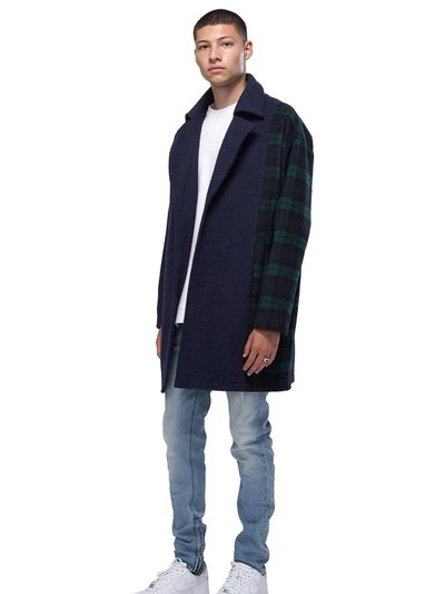 Konus Men's Oversize Wool Blend Coat In Navy product