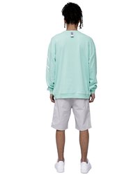 Men's Oversized Zip Pocket Sweatshirt In Mint