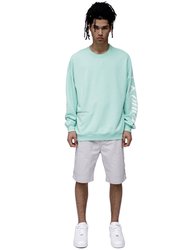 Men's Oversized Zip Pocket Sweatshirt In Mint