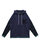 Men's Pullover Hoodie With Wool Blend Plaid Sleeves - Navy - Navy