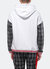 Men's Pullover Hoodie With Wool Blend Plaid Sleeves