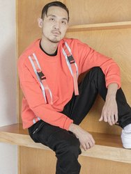 Men's Reflective Tape Sweatshirt In Orange