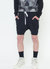 Men's Rib Cuffed Shorts in Light Weight Knit Fabric In Black
