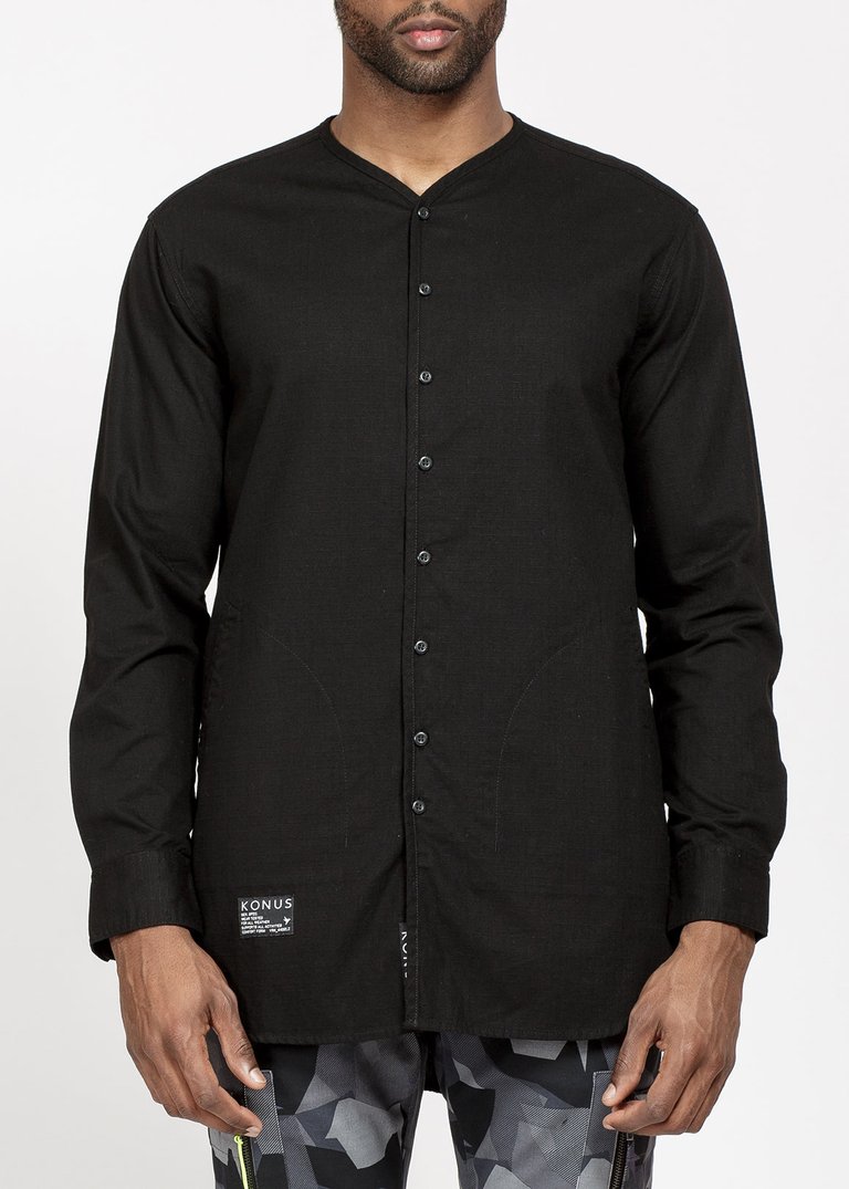 Men's Rip Stop Liner Shirt In Black - Black