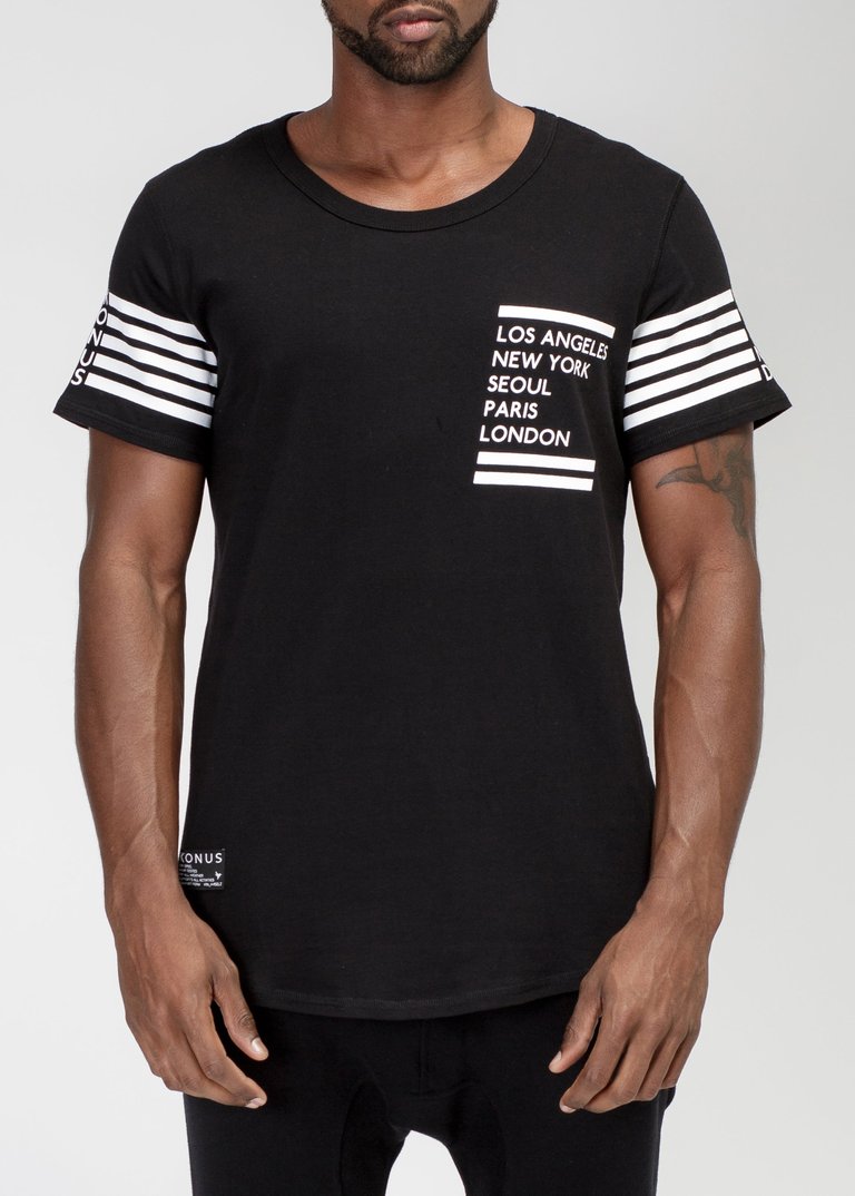 Men's Scallop Tee In Elm - Black