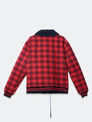 Men's Sherpa Collar MA2 Jacket In Red