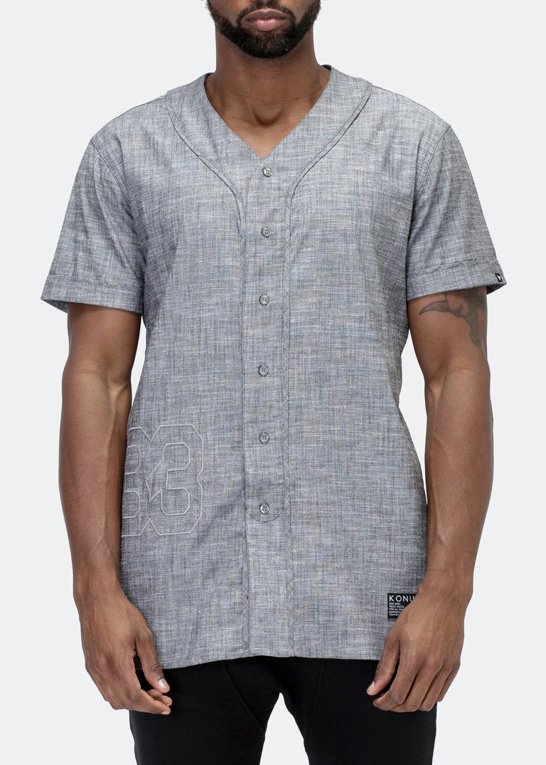Men's Short Sleeve Baseball Shirt - Charcoal - Charcoal