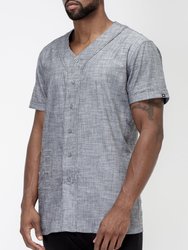Men's Short Sleeve Baseball Shirt - Charcoal