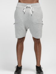 Men's Side Zip Pocket Shorts In Gray - Heather Grey