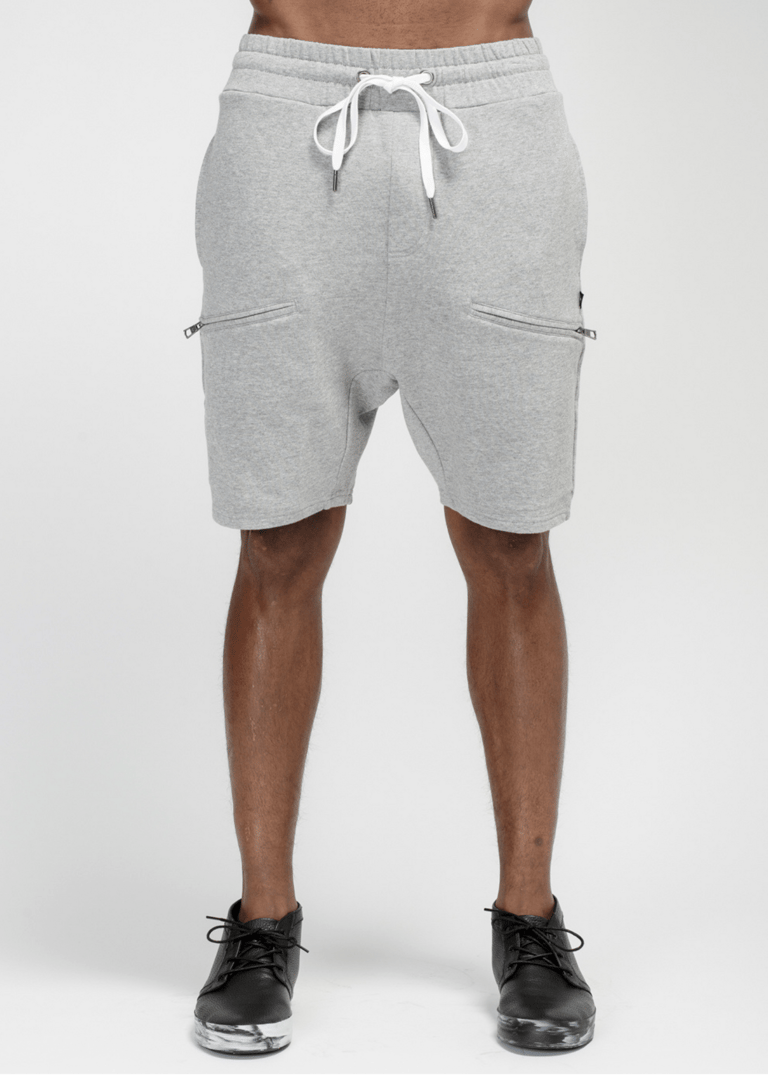 Men's Side Zip Pocket Shorts In Gray - Heather Grey