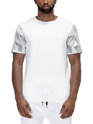 Men's Sleeve Contrast T-shirt - White